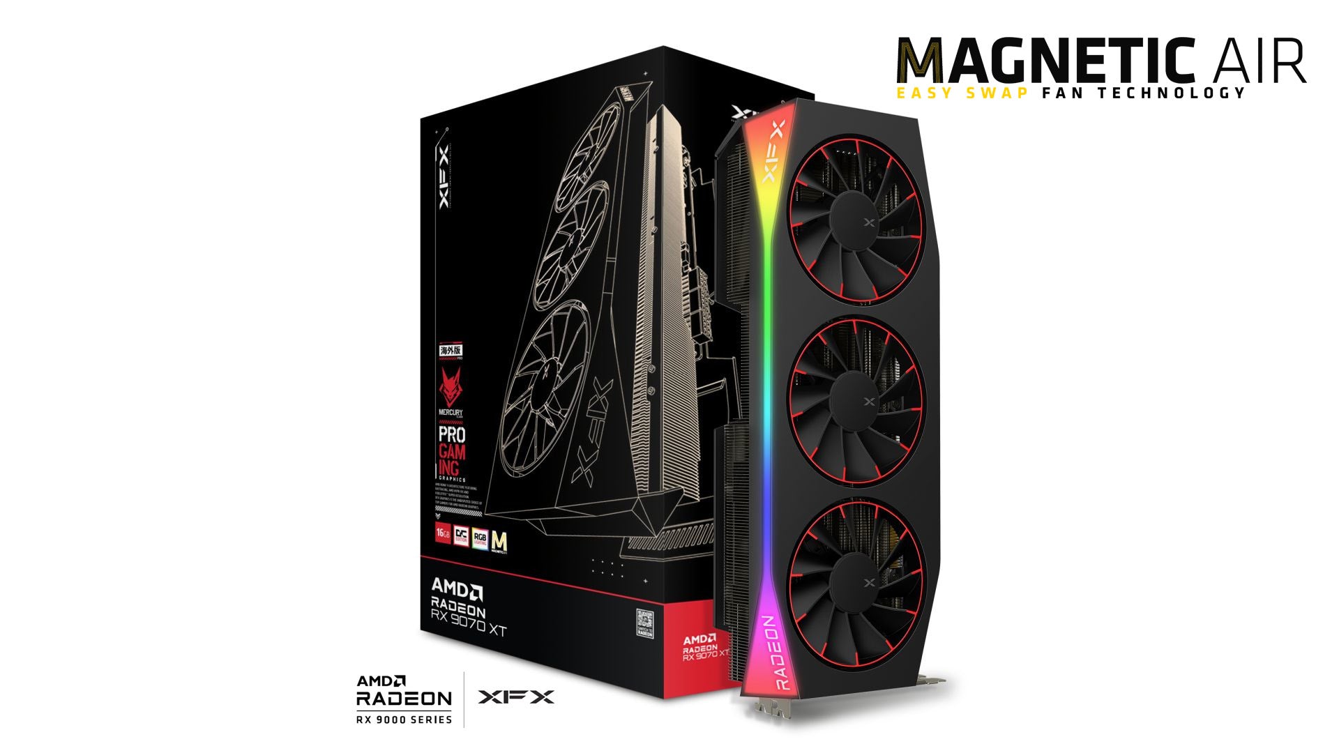 XFX Mercury RX 9070XT OC Magnetic Air RGB