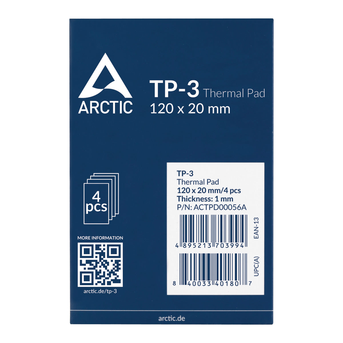 ARCTIC TP-3 120x20mm, 1.0mm - 4 Pack