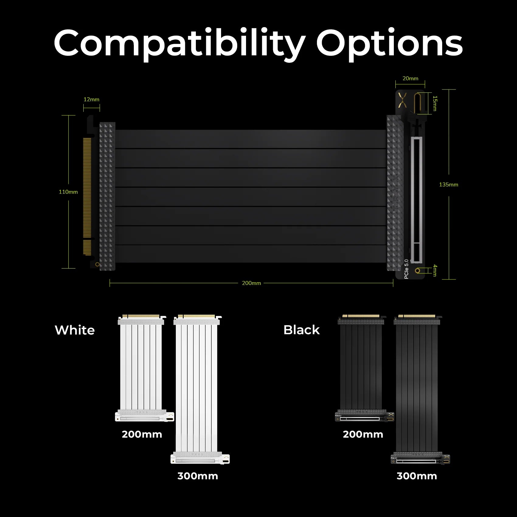 TRYX STRING PCIE 5.0 Riser cable 200mm