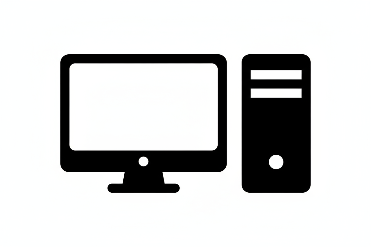 emoji of PC black and white