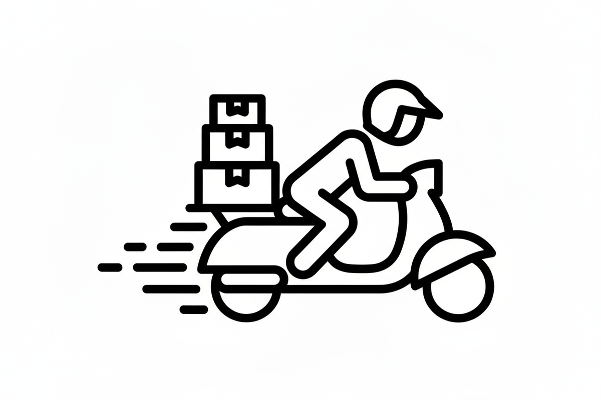 put boxes on the delivery rider